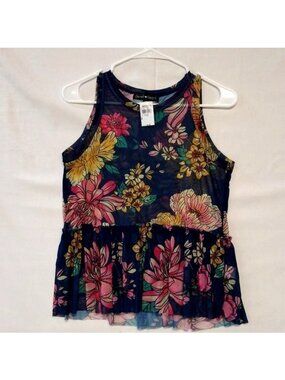 Derek Heart Women's Medium Sleeveless Floral Blouse Style A5JL312NVY - NWT